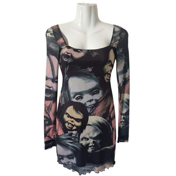 Dolls Kill X Chucky Petrified Night Mini Dress - Picture 1 of 2